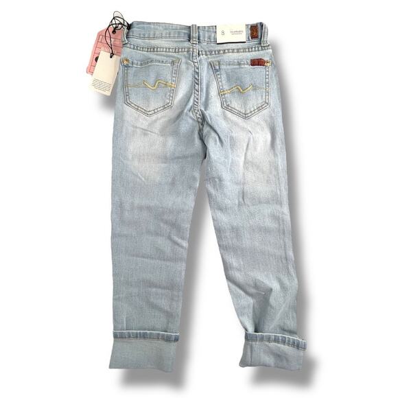NWT Girls 7 for all Mankind Light Wash Super Ankle Skinny Jeans Size 8 - Picture 6 of 6